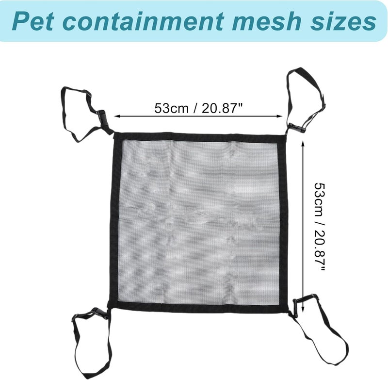 GLIDESMOOTH Dog Car Net Barrier, with Adjustable Rope and Hook, Pet Barrier Backseat Dog Car Net, for SUV Pickup, Dog Car Net Barrier, Black, 20.87"x20.87" - Image 2